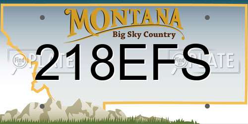 218EFS Montana License Plate