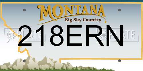 218ERN Montana License Plate