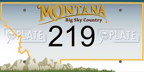 219 Montana License Plate