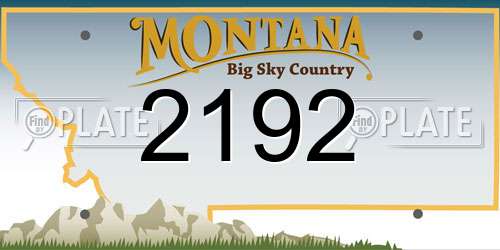 2192 Montana License Plate