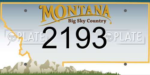 2193 Montana License Plate