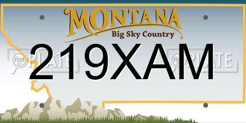 219XAM Montana License Plate