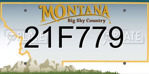21F779 Montana License Plate