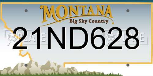 21ND628 Montana License Plate