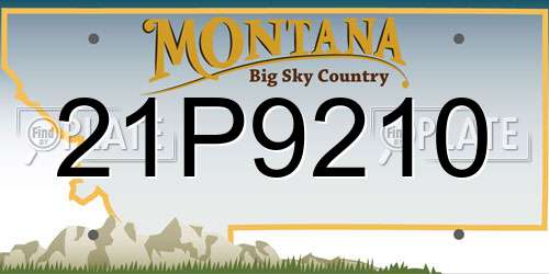 21P9210 Montana License Plate