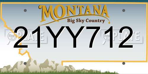 21YY712 Montana License Plate