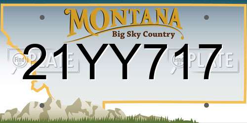 21YY717 Montana License Plate