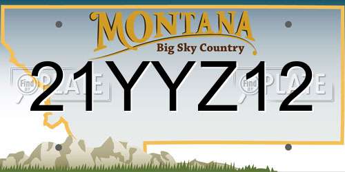 21YYZ12 Montana License Plate