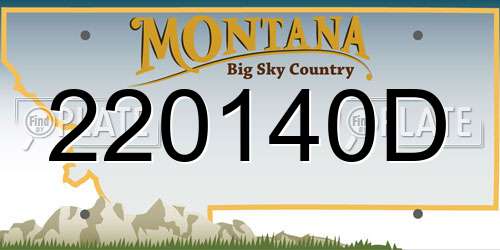 220140D Montana License Plate