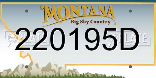 220195D Montana License Plate