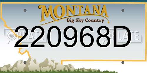 220968D Montana License Plate