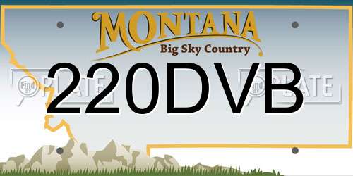 220DVB Montana License Plate