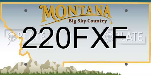 220FXF Montana License Plate