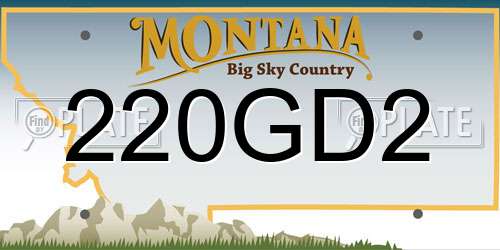 220GD2 Montana License Plate