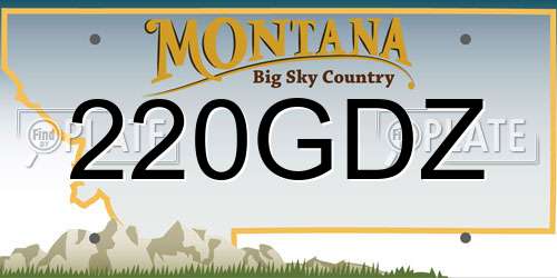 220GDZ Montana License Plate