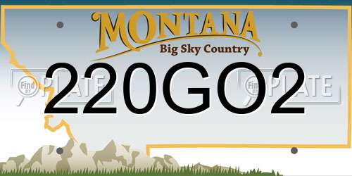 220GO2 Montana License Plate