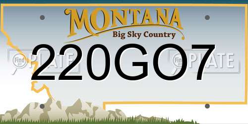 220GO7 Montana License Plate