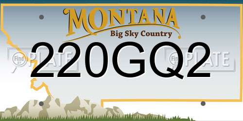 220GQ2 Montana License Plate