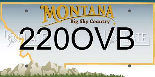 220OVB Montana License Plate