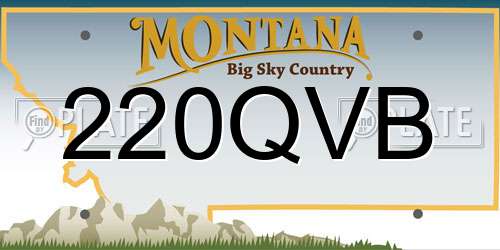 220QVB Montana License Plate