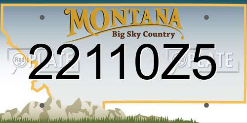 22110Z5 Montana License Plate