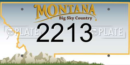 2213 Montana License Plate
