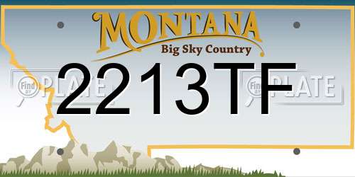 2213TF Montana License Plate
