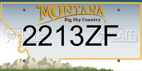2213ZF Montana License Plate