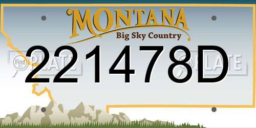 221478D Montana License Plate