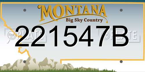 221547B Montana License Plate