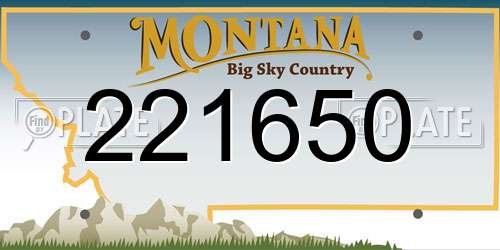 221650 Montana License Plate