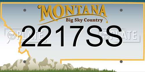 2217SS Montana License Plate