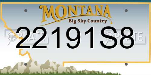 22191S8 Montana License Plate