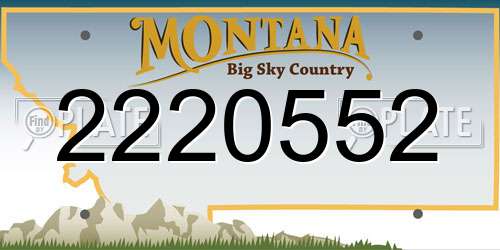 2220552 Montana License Plate