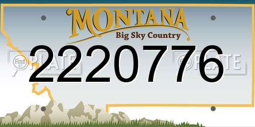 2220776 Montana License Plate