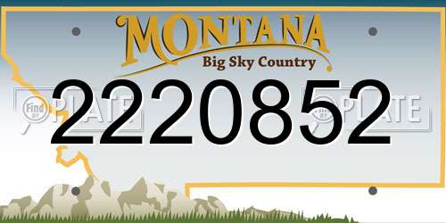 2220852 Montana License Plate