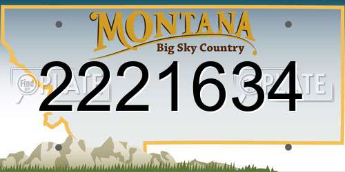2221634 Montana License Plate
