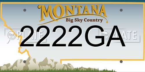 2222GA Montana License Plate