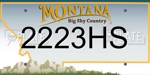 2223HS Montana License Plate