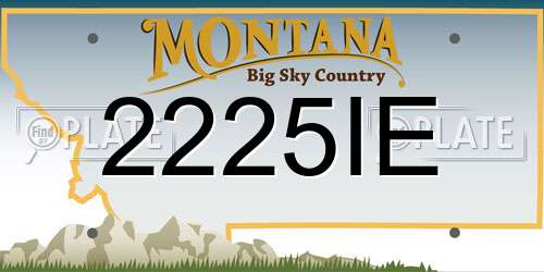 2225IE Montana License Plate