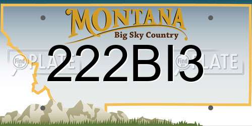 222BI3 Montana License Plate