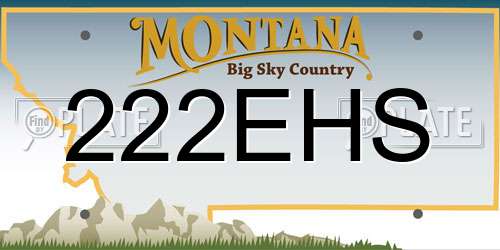 222EHS Montana License Plate