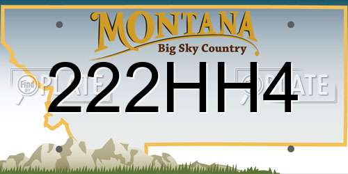 222HH4 Montana License Plate