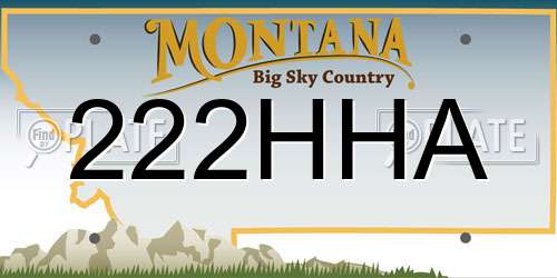 222HHA Montana License Plate