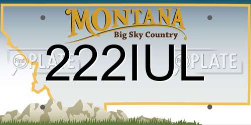 222IUL Montana License Plate