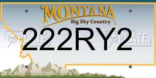 222RY2 Montana License Plate