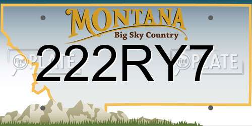 222RY7 Montana License Plate