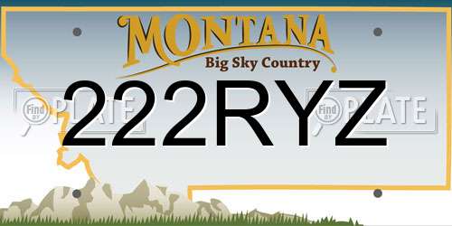 222RYZ Montana License Plate