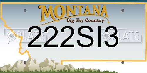 222SI3 Montana License Plate
