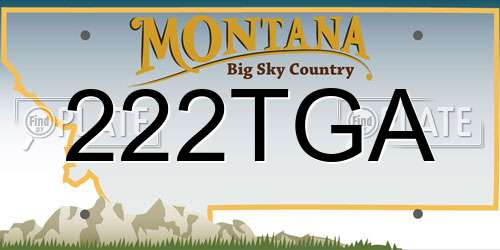 222TGA Montana License Plate